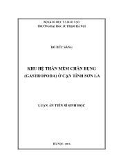 Luận án Khu hệ thân mềm chân bụng (gastropoda) ở cạn tỉnh Sơn La