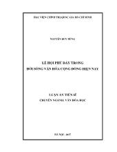 Luận án Lễ hội phủ dầy trong đời sống văn hóa cộng đồng hiện nay