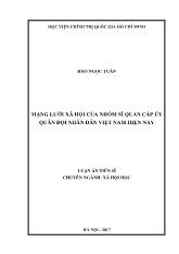 Luận án Mạng lưới xã hội của nhóm sĩ quan cấp úy quân đội nhân dân Việt Nam hiện nay