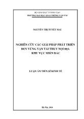 Luận án Nghiên cứu các giải pháp phát triển bền vững vận tải thủy nội địa khu vực miền bắc