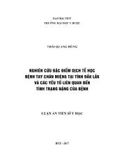 Luận án Nghiên cứu đặc điểm dịch tễ học bệnh tay chân miệng tại tỉnh đắk lắk và các yếu tố liên quan đến tình trạng nặng của bệnh