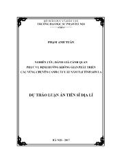 Luận án Nghiên cứu, đánh giá cảnh quan phục vụ định hƣớng không gian phát triển các vùng chuyên canh cây lâu năm tại tỉnh Sơn La