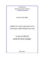 Luận án Nghiên cứu phát triển bền vững sâm Ngọc linh ở tỉnh Quảng Nam