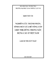 Luận án Nghiên cứu thành phần, tính chất của bê tông cốt liệu nhẹ dùng trong xây dựng cầu ở Việt Nam