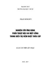 Luận án Nghiên cứu ứng dụng phẫu thuật nội soi một cổng trong điều trị viêm ruột thừa cấp
