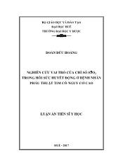 Luận án Nghiên cứu vai trò của chỉ số s o2 trong hồi sức huyết động ở bệnh nhân phẫu thuật tim có nguy cơ cao