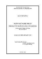 Luận án Ngôn ngữ nghệ thuật trong văn xuôi của Ma Văn Kháng