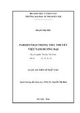 Luận án Parody/nhại trong tiểu thuyết Việt Nam đương đại