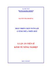 Luận án Phát triển chăn nuôi lợn ở tỉnh Thừa Thiên Huế