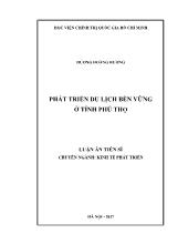 Luận án Phát triển du lịch bền vững ở tỉnh Phú Thọ