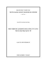 Luận án Phát triển du lịch đồng bằng sông Cửu Long trong hội nhập quốc tế
