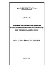 Luận án Phương pháp thảo luận nhóm trong dạy học môn tư tưởng Hồ Chí Minh theo định hướng phát triển năng lực ở các trường đại học, cao đẳng hiện nay