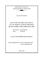 Luận án Quản lý đào tạo theo chuẩn đầu ra của các trƣờng cao đẳng nghề thuộc bộ nông nghiệp và phát triển nông thôn