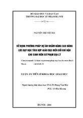 Luận án Sử dụng phương pháp dự án nhằm nâng cao năng lực dạy học tích hợp giáo dục biến đổi khí hậu cho sinh viên sư phạm địa lý