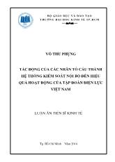 Luận án Tác động của các nhân tố cấu thành hệ thống kiểm soát nội bộ đến hiệu quả hoạt động của tập đoàn điện lực Việt Nam