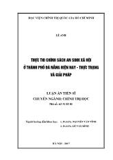 Luận án Thực thi chính sách an sinh xã hội ở thành phố đà nẵng hiện nay - Thực trạng và giải pháp