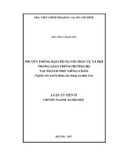 Luận án Truyền thông đại chúng với trật tự xã hội trong giao thông đường bộ tại thành phố Viêng Chăn