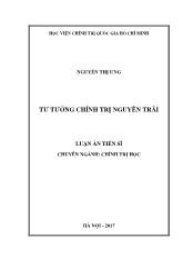 Luận án Tư tưởng chính trị Nguyễn Trãi