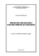 Luận án Tương hợp tâm lý giữa cán bộ quản lý và học viên ở trường đào tạo sĩ quan quân đội