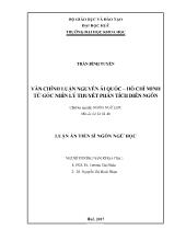 Luận án Văn chính luận Nguyễn Ái Quốc – Hồ Chí Minh từ góc nhìn lý thuyết phân tích diễn ngôn