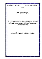 Luận án Xác định phương pháp tối ưu trong nghiên cứu tái sinh và nhân giống cây Lan Hài