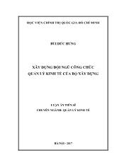 Luận án Xây dựng đội ngũ công chức quản lý kinh tế của bộ xây dựng