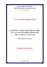 Luận án Xây dựng và phát triển thương hiệu của các doanh nghiệp kinh doanh trực tuyến của Việt Nam