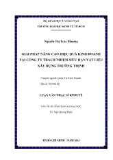 Luận văn Giải pháp nâng cao hiệu quả kinh doanh tại công ty trách nhiệm hữu hạn vật liệu xây dựng Trường Thịnh