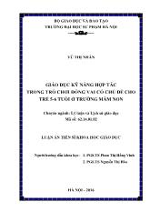 Luận văn Giáo dục kỹ năng hợp tác trong trõ chơi đóng vai có chủ đề cho trẻ 5 - 6 tuổi ở trường mầm non