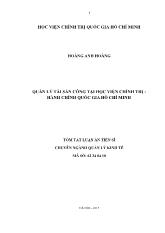 Luận văn Quản lý tài sản công tại Học viện Chính trị - Hành chính quốc gia Hồ Chí Minh