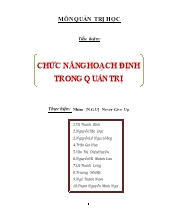 Quản trị học - Chức năng hoạch định trong quản trị