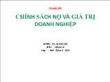 Quản trị kinh doanh - Chuyên đề Chính sách nợ và giá trị doanh nghiệp