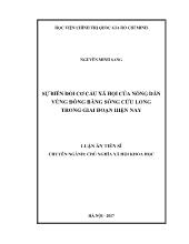Sự biến đổi cơ cấu xã hội của nông dân vùng đồng bằng sông Cửu Long trong giai đoạn hiện nay