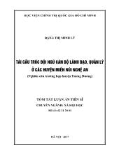 Tái cấu trúc đội ngũ cán bộ lãnh đạo, quản lý ở các huyện miền núi Nghệ An