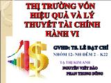 Thị trường vốn hiệu quả và lý thuyết tài chính hành vi