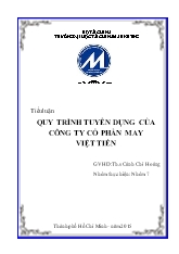 Tiểu luận Quy trình tuyển dụng của công ty cổ phần may Việt Tiến