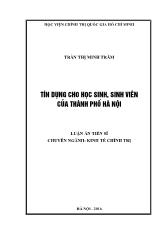 Tín dụng cho học sinh, sinh viên của thành phố Hà Nội