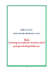 Xu hướng cải cách hành chính của một số quốc gia trên thế giới hiện nay